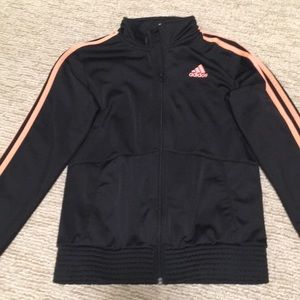 Adidas black and pink track jacket